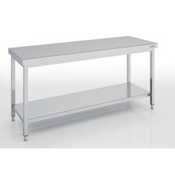 ERATOS Table Centrale Profondeur 600 - Avec Etagere - 1200X600X850 - Livree Demontee MCD60-120 - Acier inoxydable 18/10 MCD60-120_0