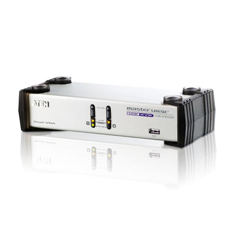 Aten cs1742 switch kvm 2 ports, dualview vga, usb, usb-hub, audio_0