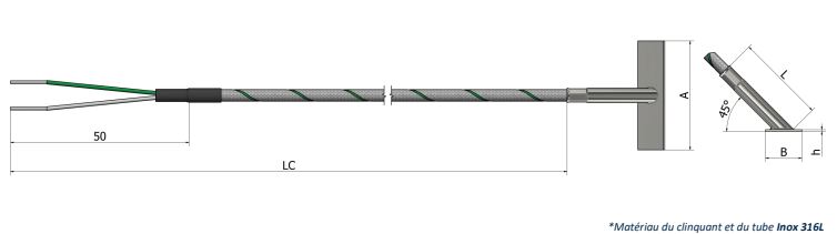 Thermocouple de surface Clinquant (angle 45°) - TS11_0