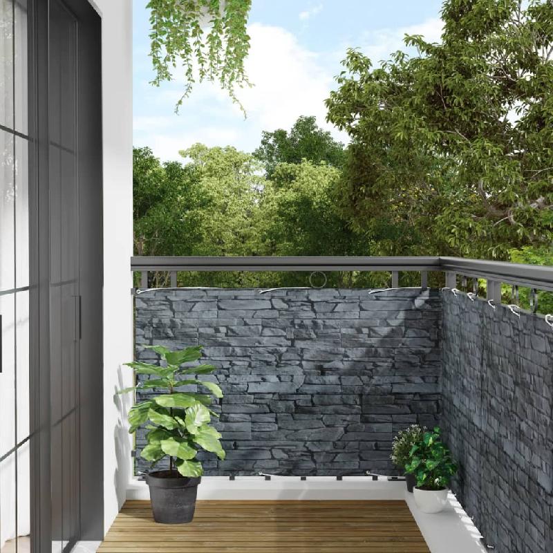 Vidaxl écran d'intimité de jardin aspect pierre de rebord gris pvc 4005472_0