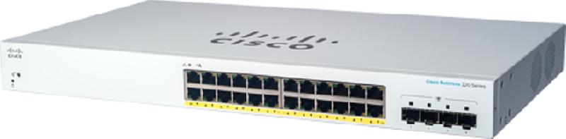 Cisco CBS220-24P-4G Géré L2 Gigabit Ethernet (10/100/1000) Connexion Ethernet, supportant l'alimentation via ce port (PoE) 1U Blanc_0