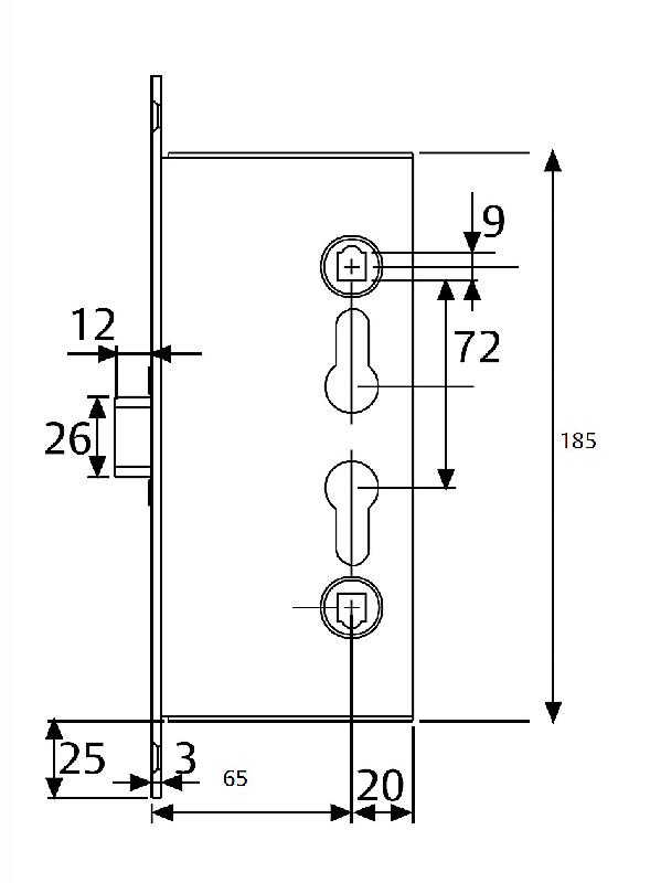 Serrure d'urgence cf60 à condamnation sans cylindre - TESA - cf60rsr9zce - 586042_0