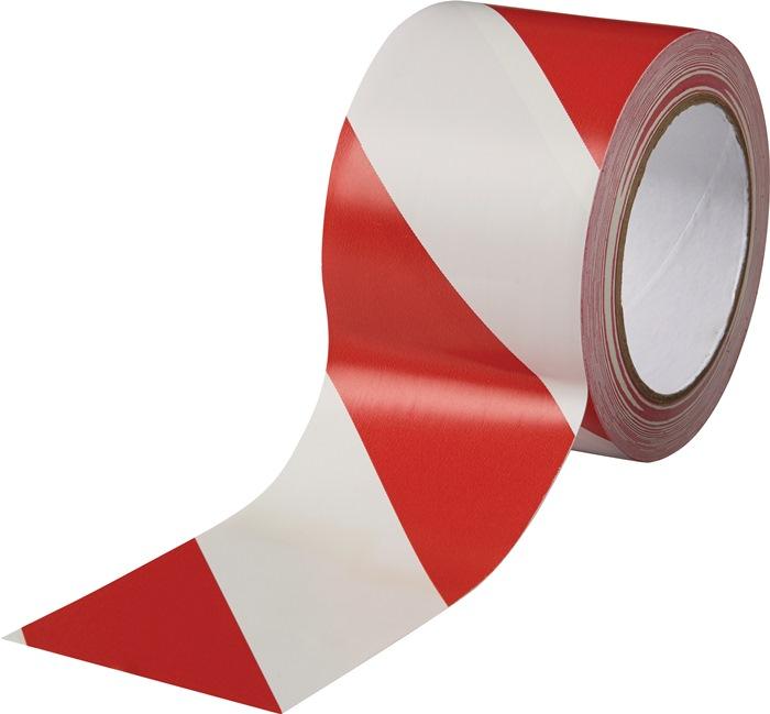 Ruban de marquage de sol Easy Tape PVC rouge/blanc longueur 33 m largeur 75 mm rouleau ROCOL_0