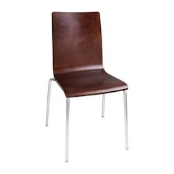 Chaises dossier carré marron foncé Bolero (lot de 4) - GR343_0