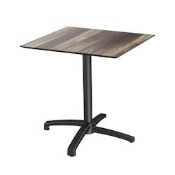 Essentials Table de bistrot - Pliable - Plateau carré - 70x70 cm - Noir/Tropical Wood - X-cross - Veba - 110031277_0