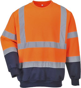 Sweat-shirt haute-visibilité orange marine b306, m_0