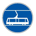Panneau de signalisation réservée aux tramways - B27b_0