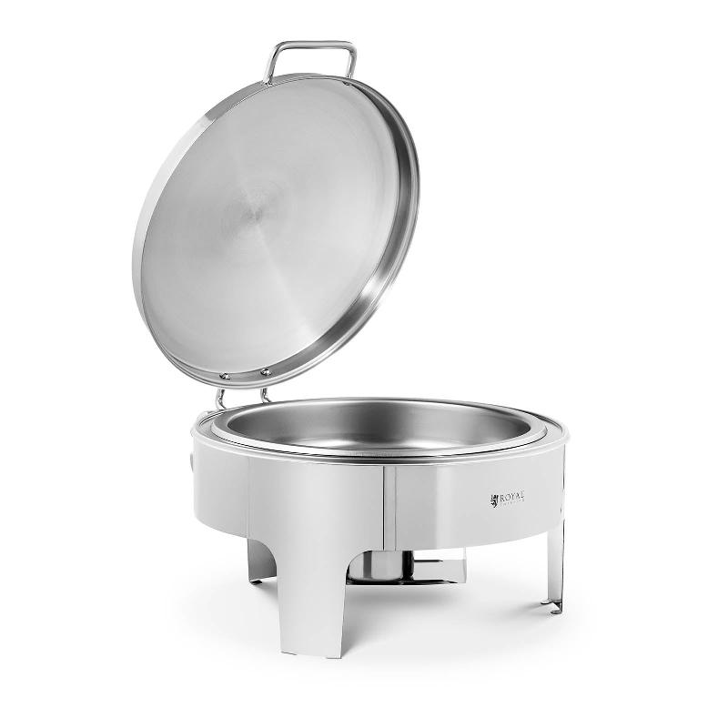 CHAFING DISH PROFESSIONNEL À FOND PLAT (ACIER INOXYDABLE, 5,8 LITRES, DIMENSIONS DU RÉCIPIENT : Φ 390 X 65 MM, POIGNÉE COOL TOUCH) 14_0004241_0