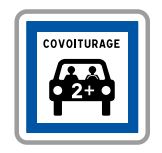 Panneau de signalisation indication Panneau signalant une aire ou parking covoiturage - CE52_0