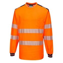 Portwest - T-Shirt PW3 manches longues HV - T185 Orange / Bleu Marine Taille 2XL - XXL 5036108303779_0