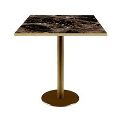 Restootab - Table 70x70cm Rome bistrot marbre veiné glossy - noir fonte 3701665200909_0