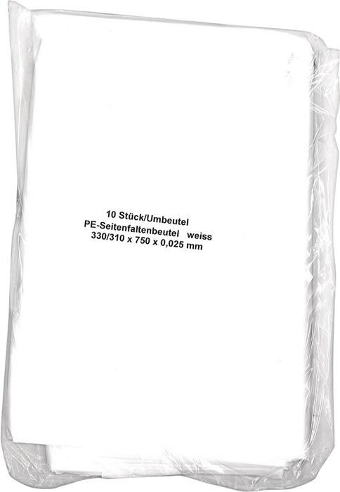 Sac poubelle l.330/310xL750 mm 60 l 25 µm blanc 10 pièces/sachet_0