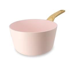 Menastyl - Casserole Rose 20cm En Aluminium Induction Poignee Effet Bois - 3256391031414_0