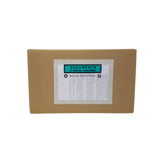 Pochette papier porte document adhésive imprimée DCI idéale pour la protection de document lors des expéditions - Réf 261611DV_0