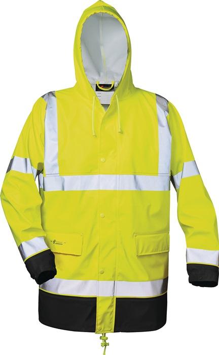 Veste de pluie de signalisation en PU Manfred taille M jaune/noir PU sur support de PES NORWAY_0