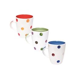 Excelsa lot de 6 mug Pois céramique 12x10,5x9 cm multicolore - multicolore céramique 60859_0