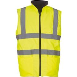 Bodywarmer réversible haute visibilité  jaune T.XXL Yoko - XXL jaune polyester 6933883204958_0