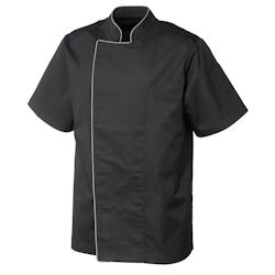 METRO PROFESSIONAL Veste de cuisine homme manches courtes passepoilé noir T.S - S textile 7184-71_0