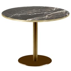 Restootab - Table Ø120cm Rome bistrot marbre veiné - noir fonte 3701665200503_0