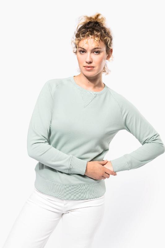 Sweat-shirt Bio col rond manches raglan femme -  Réf: K481_0