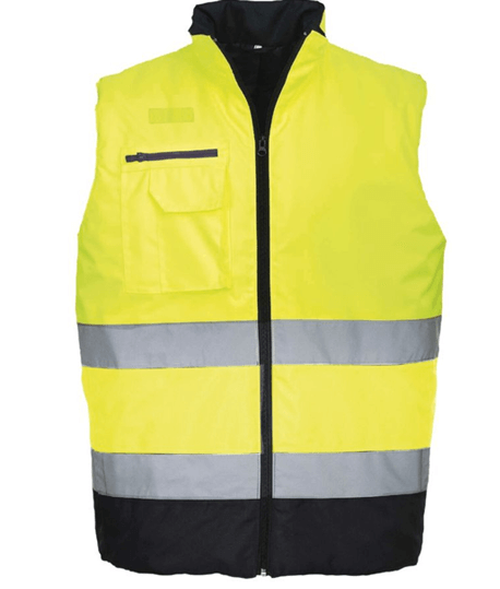 Gilet haute visibilité matelassé imperméable, Coloris : Jaune Fluo, Taille : L_0