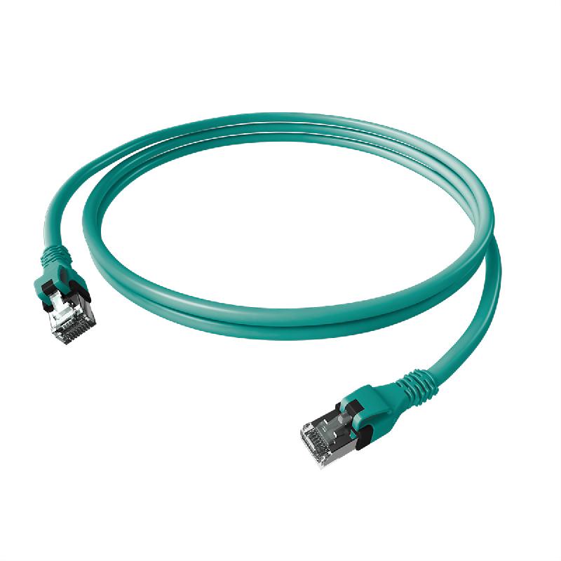 Cordon EasyLan DualBoot PushPull IP20, Cat.6A (Classe EA), S/FTP, turquoise, 5 m_0