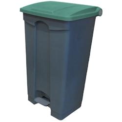 CAMBRO - wbfc87l-519 - corbeille à papier 87l avec bouton et couvercle - 78,4 x 47,6 x 38,1 cm - base grise et couvercle vert - gris plastique wbfc87_0