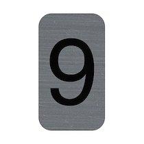 Plaque adhésive imitation Aluminium Chiffre 9 2,5x4,4 cm 67189E_0