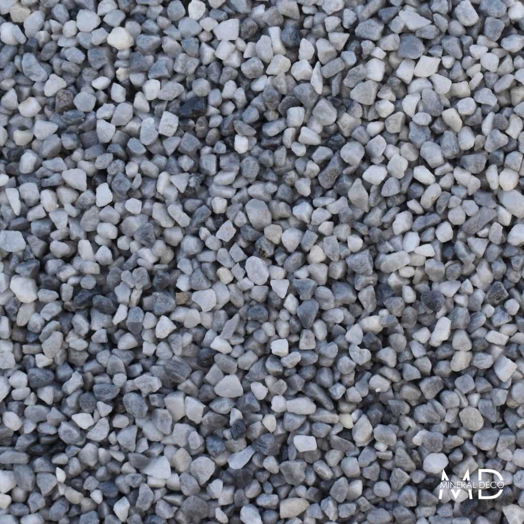 Graviers lavés séchés de marbre gris perle 3/5 utilisés comme moquette de pierre, tapis de marbre, marquage routier  - SILLAGE Premium_0