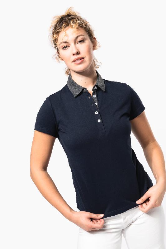 Polo jersey bicolore femme -  Réf: K261_0