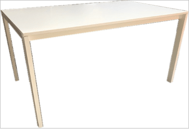 Table blanche d'occasion - Design classique et élégant - 125×75 cm - Bureau ou pause déjeuner_0