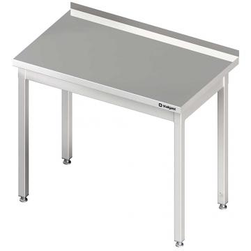 Table de travail inox adossée sans étagère 400x800x900 soudée - 930018040S_0