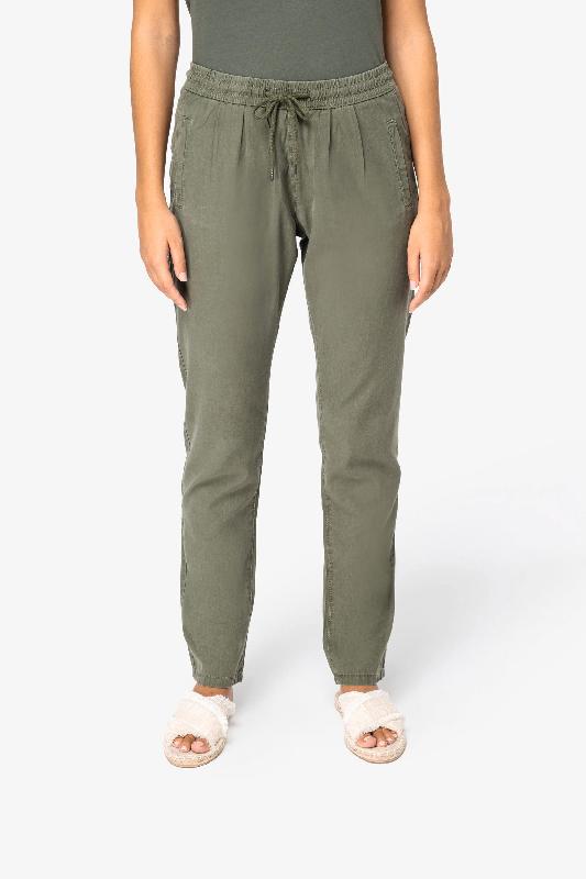 Pantalon écoresponsable délavé en lyocell femme -  Réf: NS724_0