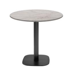 Restootab - Table Ø70cm - modèle Round marbre yule - beige fonte 3760371519217_0