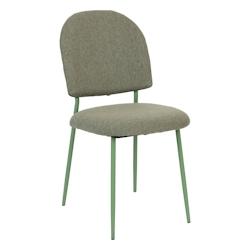 Atmosphera Chaise de table en tissu texturé Vert Cèdre et pieds en métal - vert 3560232982675_0