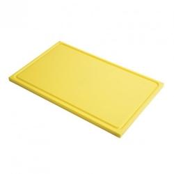 GASTRO M Planche à découper avec rigole haute densité jaune 325 x 265 mm Polyéthylène - 645760129211_0