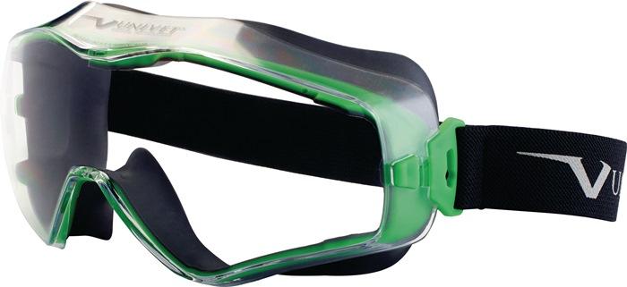 Lunettes vision totale 6x3 EN 166, EN 170 Monture vert mét./vert, verres transp. Polycarbonate UNIVET_0