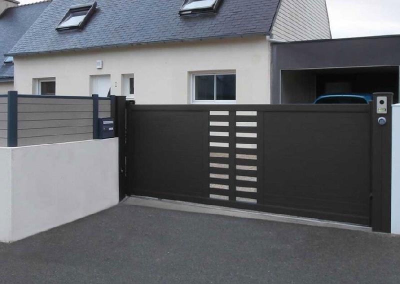 Portail Coulissant Aluminium Dylia Plein & Ajouré Horizontal Manuel ou Électrique (Moteur Somfy ou Nice) Sur Mesure_0