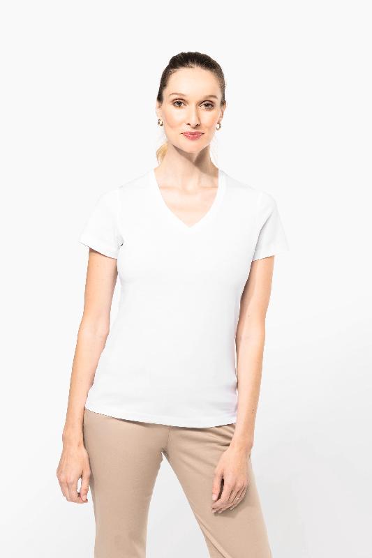 T-shirt Supima col V manches courtes femme -  Réf: PK305_0