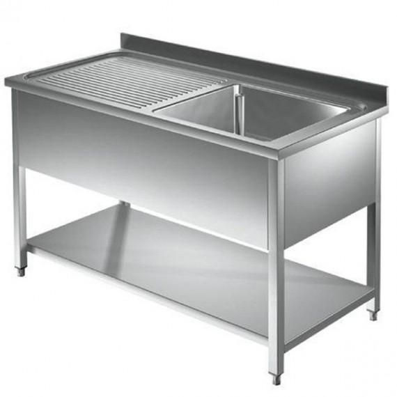 Plonge inox 140x70x95cm 1 bac avec egouttoir a gauche_0