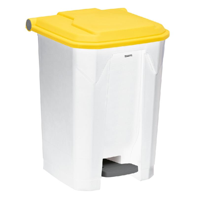 ROSSIGNOL Poubelle à pédale haccp 50 L Utilo blanc/jaune_0