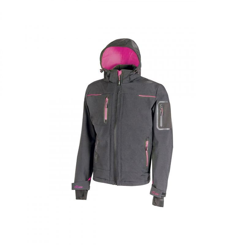 Veste Soft Shell Space Lady Grey Fucsia U-Power | FU187GF_0