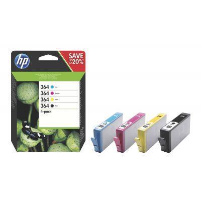 Lot de 4 cartouches jet d\'encre à la marque HP série 364 noir cyan magenta et jaune_0