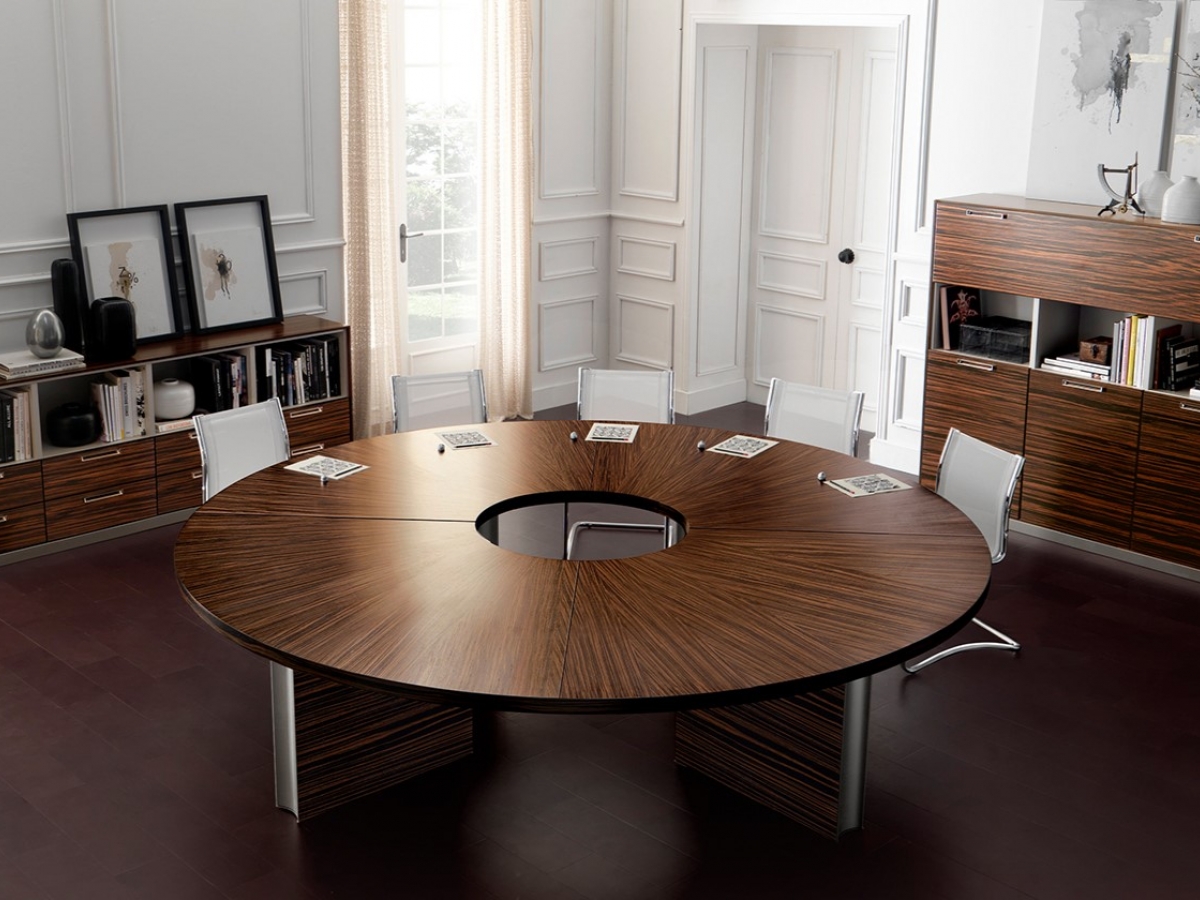 Table de réunion contemporaine en bois - IPSOS_0