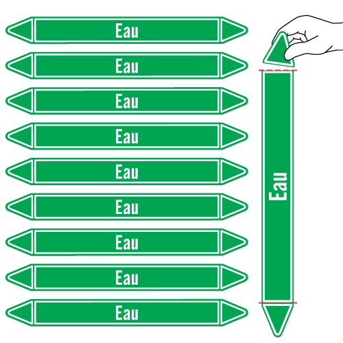 Étiquettes adhésives de marqueur de tuyauterie Eau_0