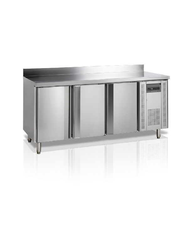 Desserte réfrigérée négative 3 portes TEFCOLD GN1/1 Inox AISI304 -10°C à -20°C 402L avec groupe logé tropicalisé_0