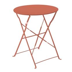 Oviala Business Table pliante en acier terracotta - rose acier 111167_0