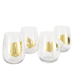 Aulica Verres Feuilles Dorees - Lot De 4 - verre 3701503020256_0