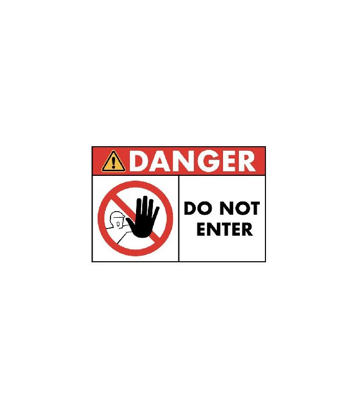 Sticker autocollant - DANGER - DO NOT ENTER - A4 (fond rouge) - Référence: REG300-DAN-R_0