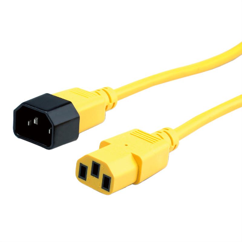 ROLINE Câble d'alimentation, IEC 320 C14 - C13, jaune, 0,8 m_0